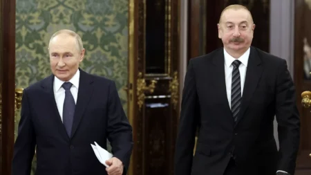 Президенты России и Азербайджана — Владимир Путин и Ильхам Алиев, июль 2025
