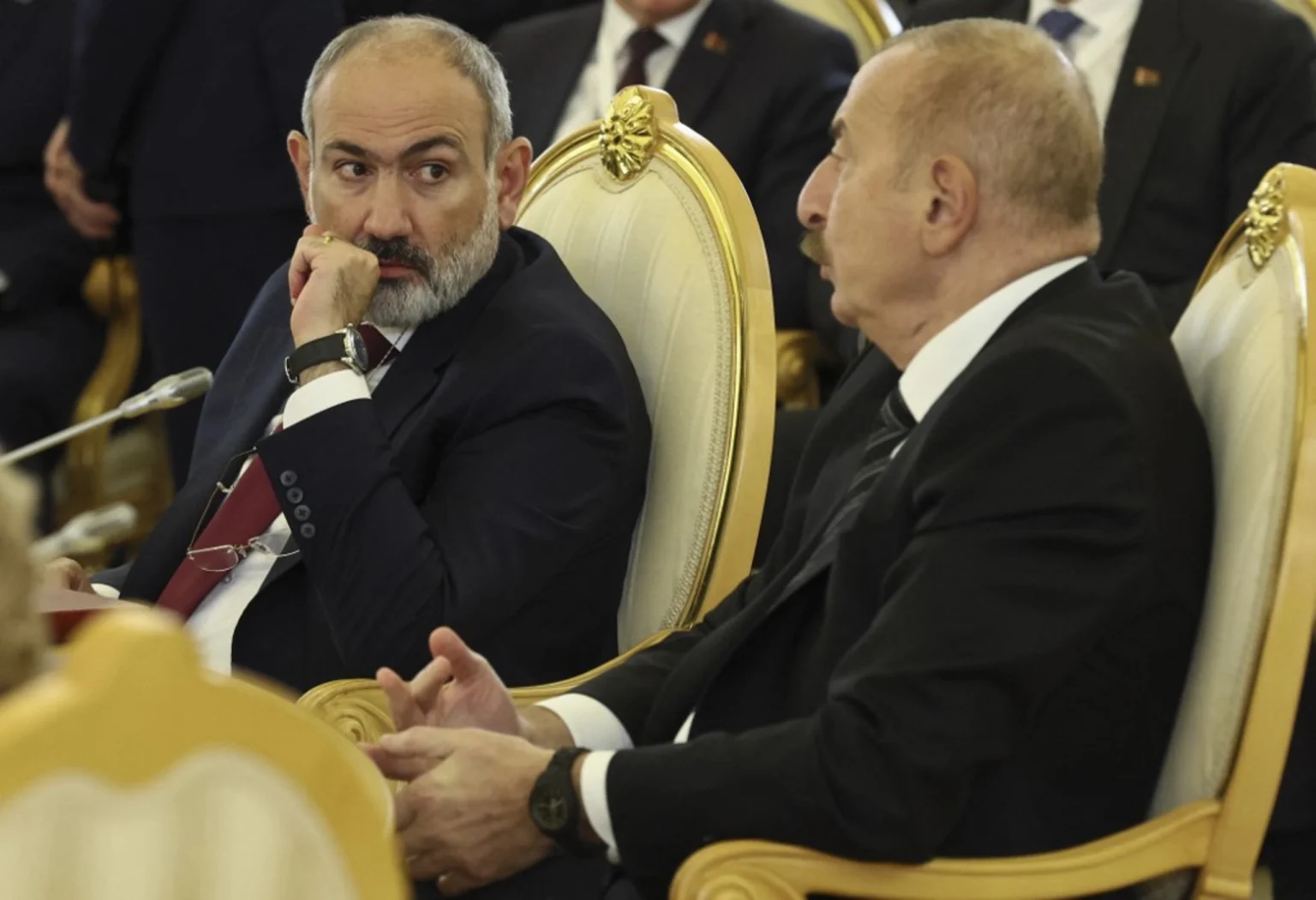 Пашинян и Алиев на саммите СНГ в Москве, октябрь 2024