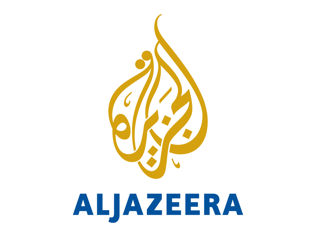 Логотип телеканала Al Jazeera на белом фоне