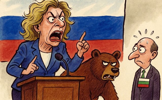 Карикатура: Россия угрожает Болгарии после резолюции парламента