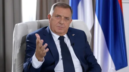 Милорад Додик даёт интервью, август 2025