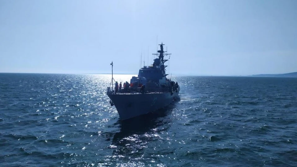 Военный корабль ВМС Болгарии в Черном море