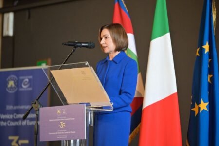 Президентка Майя Санду выступает на 35‑й годовщине Венецианской комиссии Совета Европы