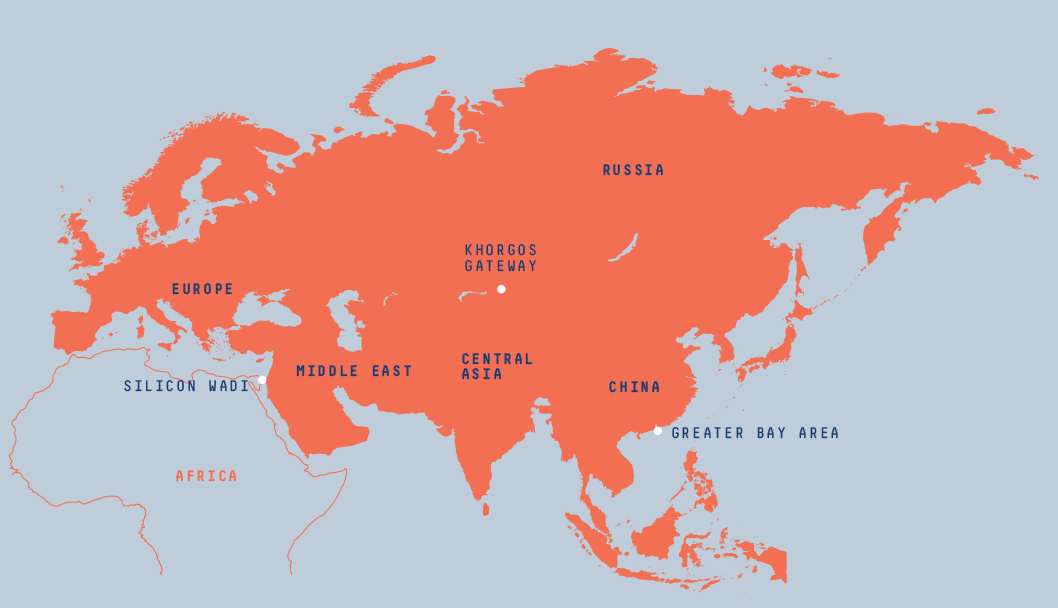 Геополитическая карта Евразии с выделенной Россией
