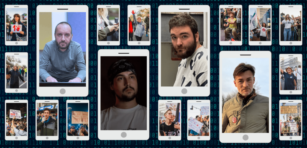 Иллюстрация Amnesty International о слежке за журналистами и активистами в Сербии