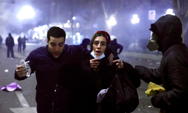 Пострадавшие участники протеста в Тбилиси ночью 30 ноября 2024 года