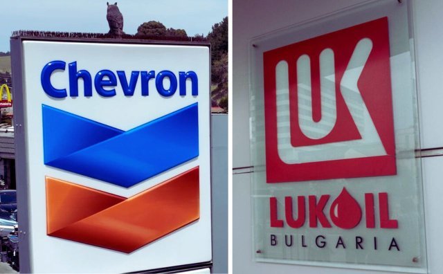 Логотипы Chevron и Lukoil Bulgaria рядом — американская компания готовит покупку активов российского нефтегиганта