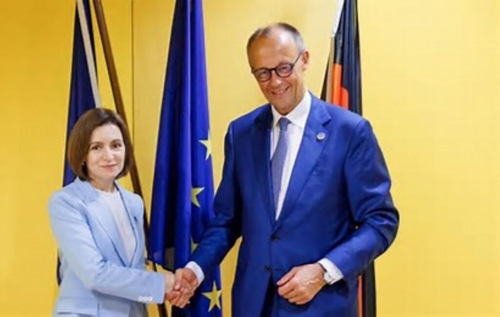 Канцлер Германии Фридрих Мерц и президент Молдовы Майя Санду — визит в Кишинёв август 2025