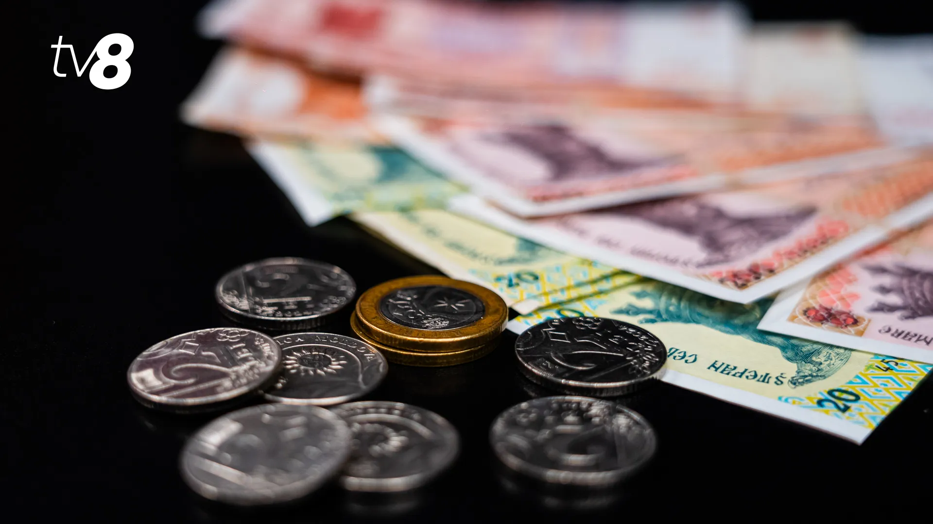 Молдавские леи — монеты и купюры. Минимальная зарплата в стране выросла до 6300 леев с 1 января 2026 года. Фото: TV8