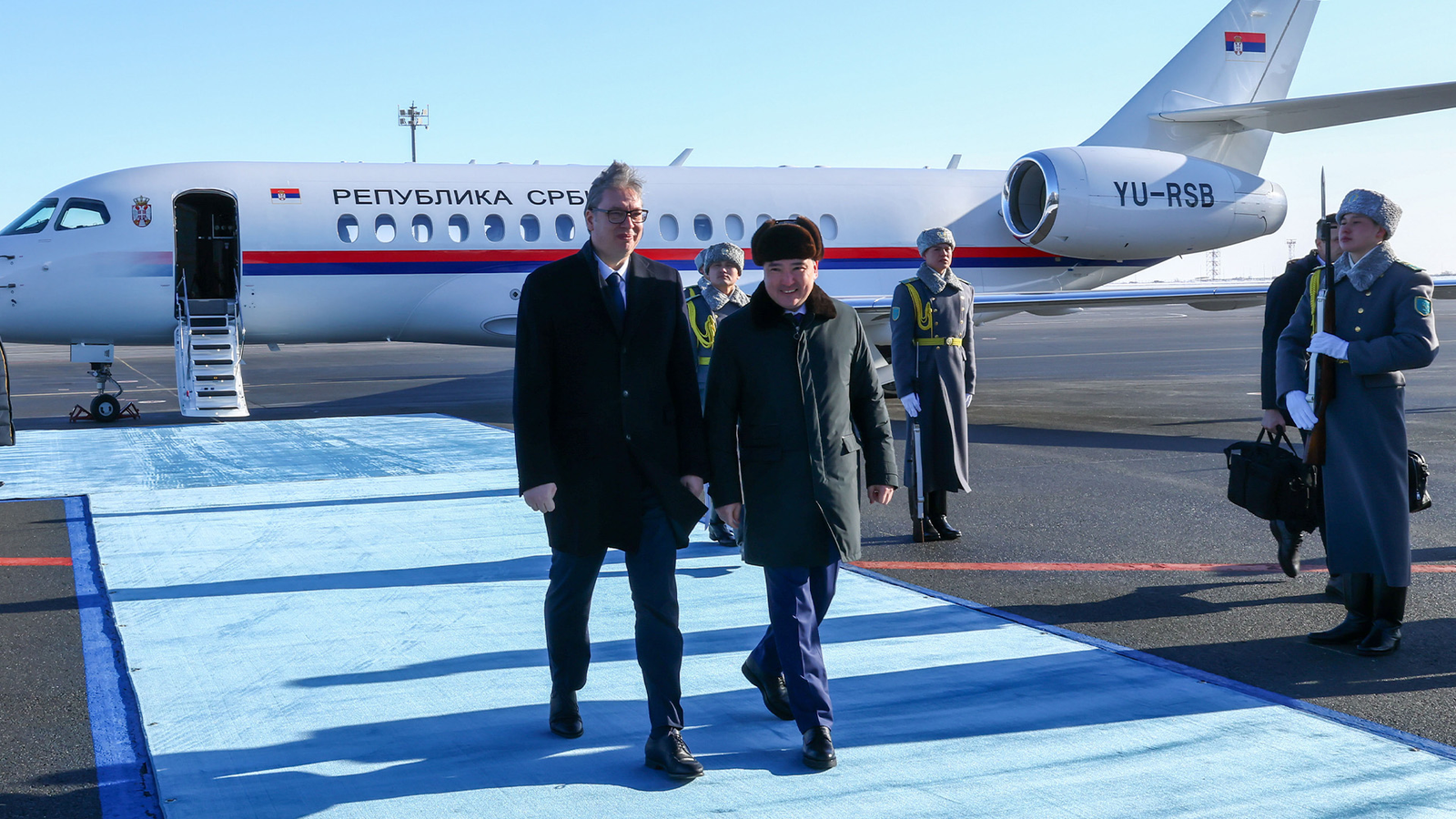 Vučić arriving in Astana with Serbian government plane 'Republika Srbija'