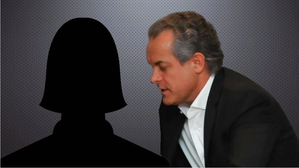 Коллаж с силуэтом анонимного свидетеля и профилем Плахотнюка