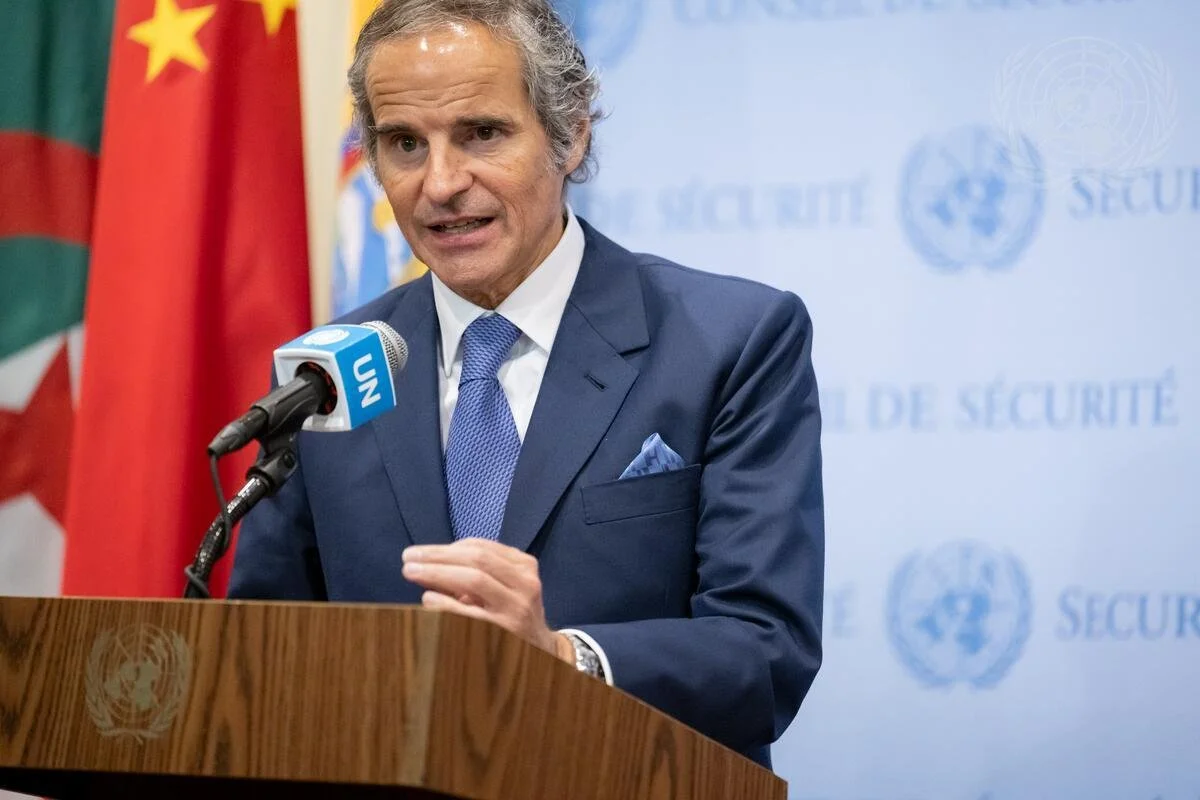 Рафаэль Гросси выступает у трибуны Совета Безопасности ООН. Рафаэль Гросси, генеральный директор МАГАТЭ. Фото: ООН