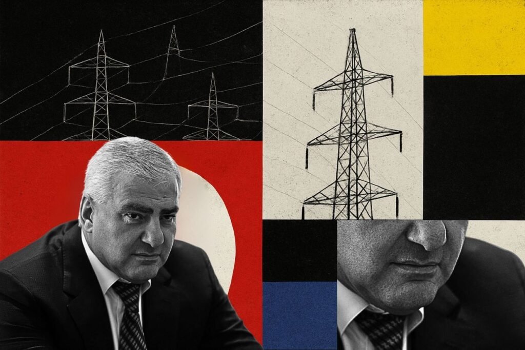 Коллаж: Самвел Карапетян и его бизнес-империя — электросети и российские связи. Фото: OC Media