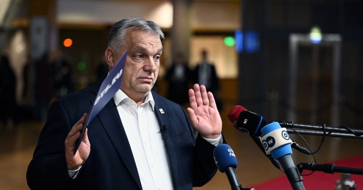 Виктор Орбан на пресс-конференции в Брюсселе