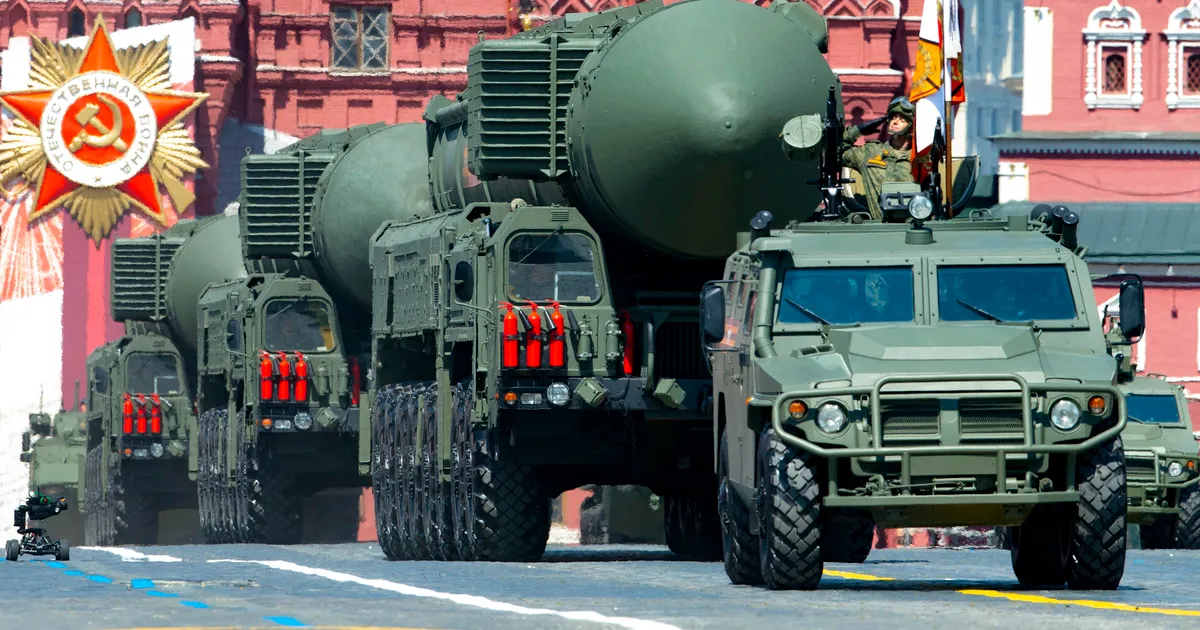 Russian ICBM mobile launchers during Victory Day parade on Red Square, Moscow