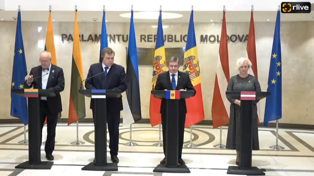 Совместная пресс-конференция спикеров парламентов Балтии и председателя парламента Молдовы