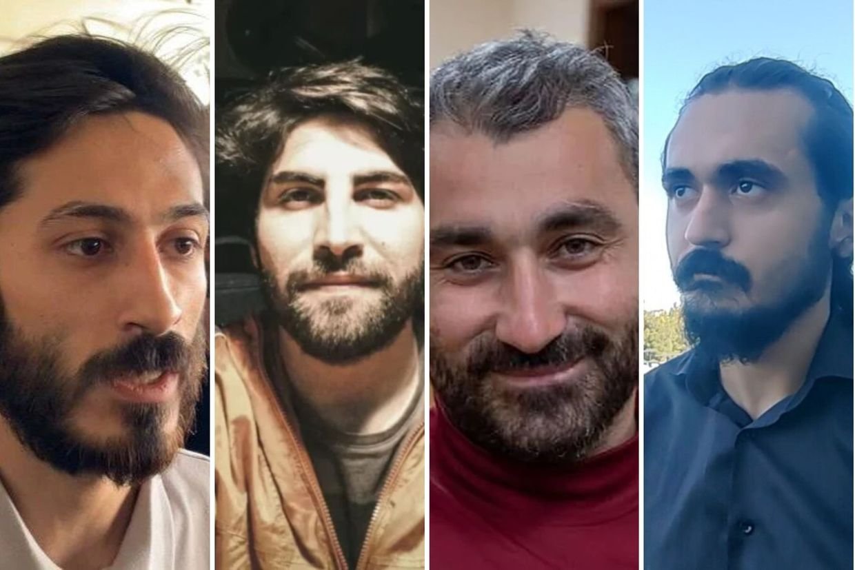 Collage of four male labour activists' portrait photos