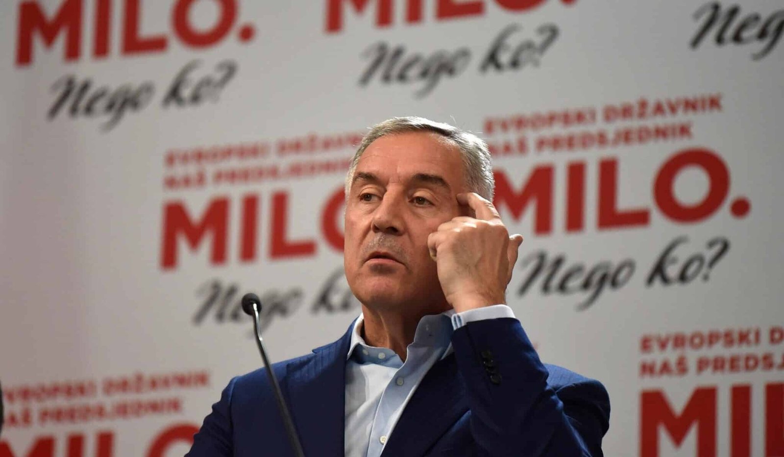 Мило Джуканович, бывший президент Черногории и брат арестованного Ацо Джукановича, на предвыборном мероприятии