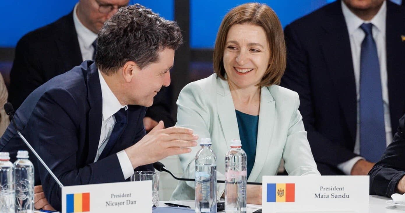 Nicusor Dan and Maia Sandu at bilateral meeting