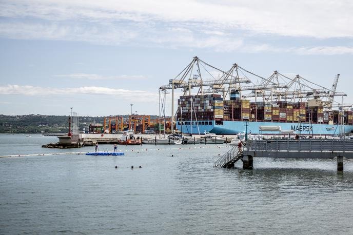 Port of Koper with Maersk container ship