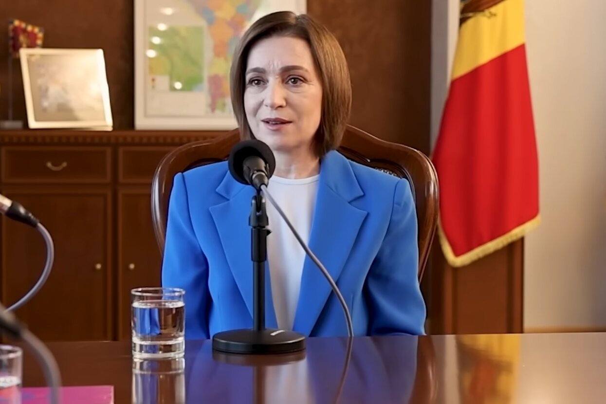 Maia Sandu interview in office