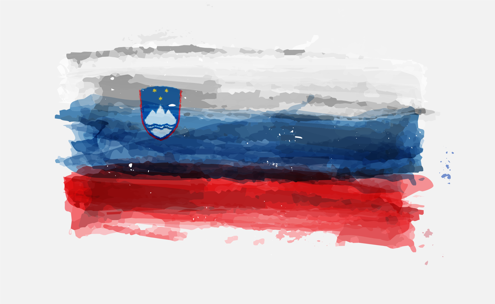 Флаг Словении в акварельном стиле — страна, ставшая мишенью иностранных информационных манипуляций. Фото: EU DisinfoLab