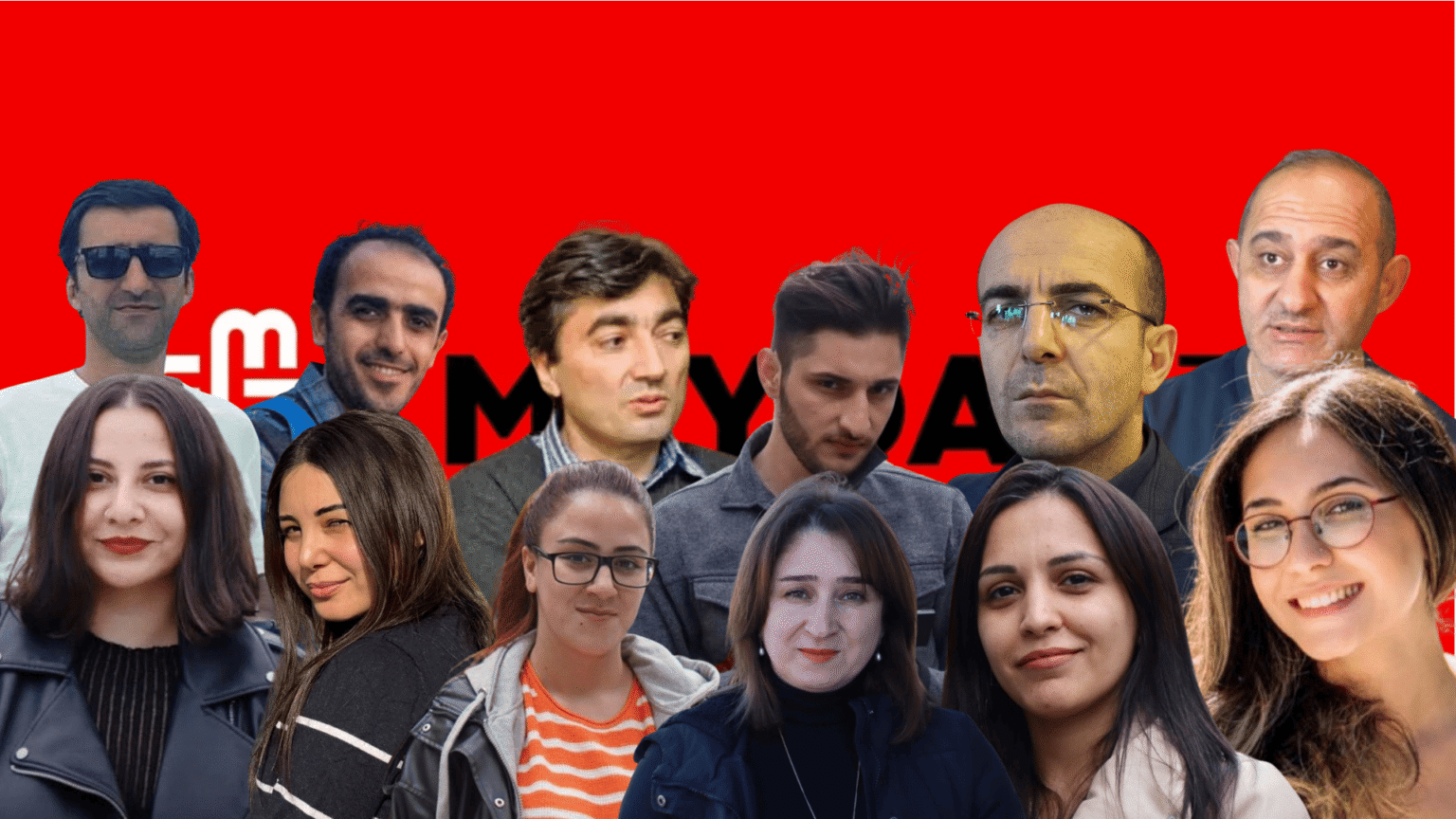 Суды над журналистами в Азербайджане: последний шанс Коллаж портретов журналистов Meydan TV, обвиняемых по делу об отмывании денег в Азербайджане