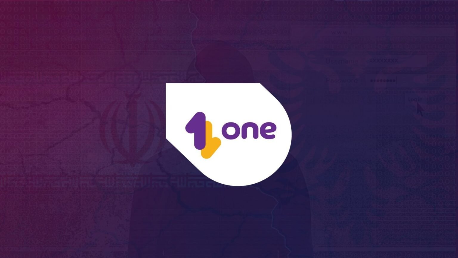 ONE Albania: телеком с мафиозным прошлым и кибернастоящим Логотип ONE Albania на фоне бинарного кода и силуэта хакера — символ кибератак и утечки данных 1,5 млн абонентов телеком-оператора