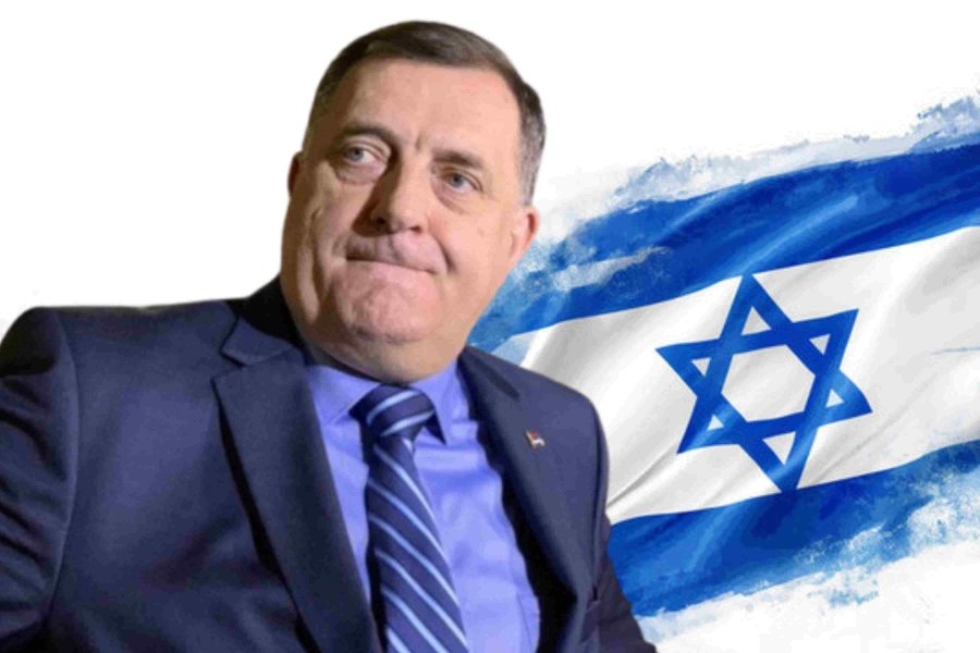 Израильская газета разоблачила манипуляции Додика Холокостом Милорад Додик в костюме на фоне израильского флага. Фото: Slobodna-bosna.ba