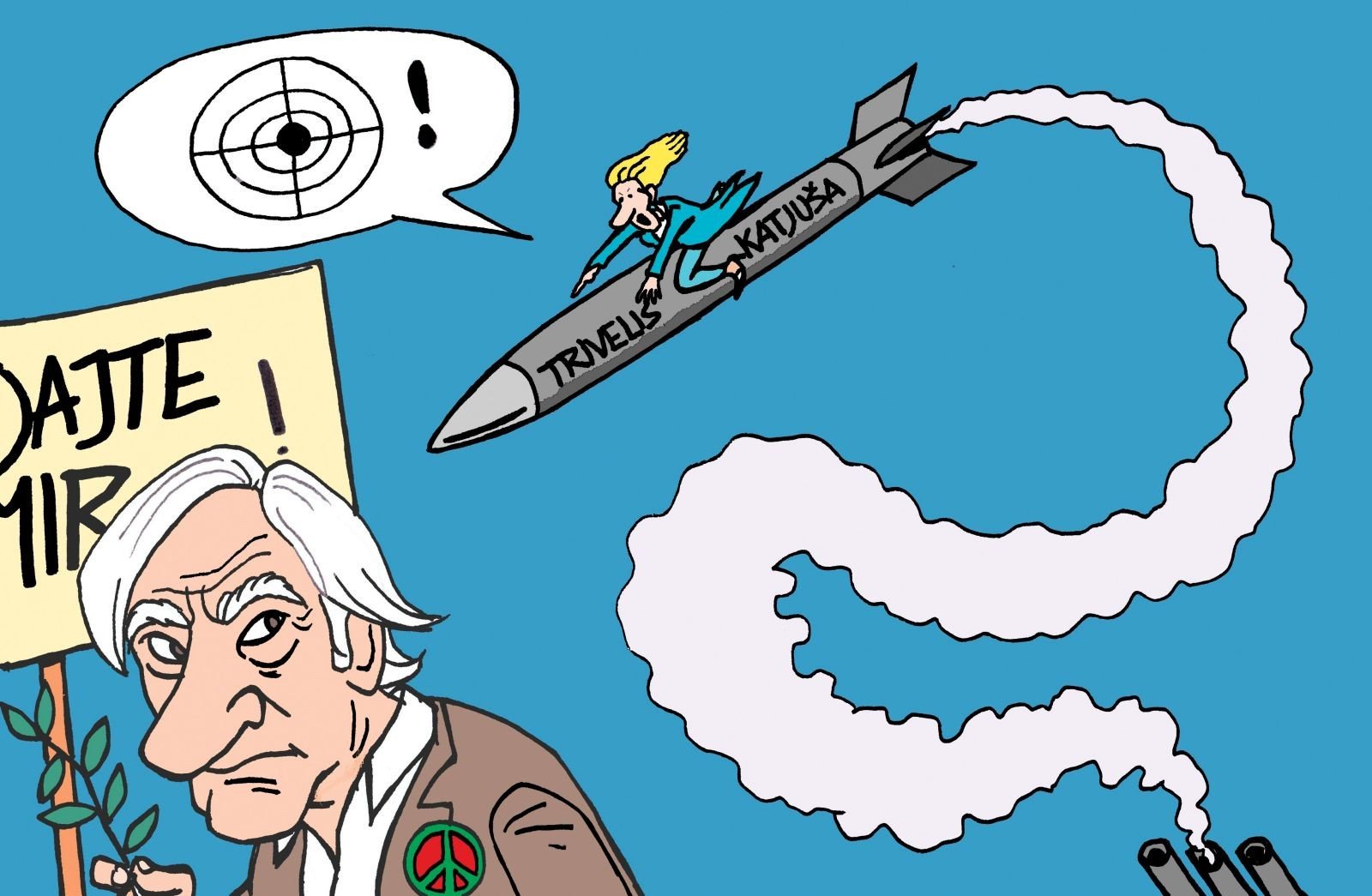 Политическая карикатура на тему доклада института Тривелис о «иностранном вмешательстве» в Словении. Фото: Mladina