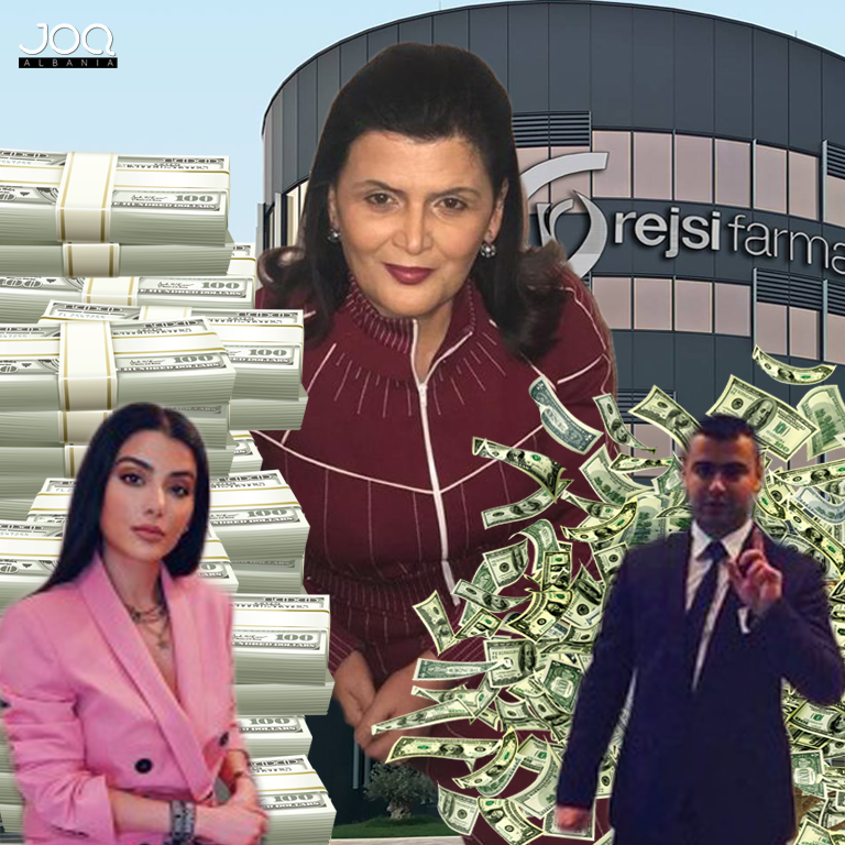 Коллаж албанского расследовательского издания: главные фигуранты скандала вокруг Rejsi Farma и семьи Шечи