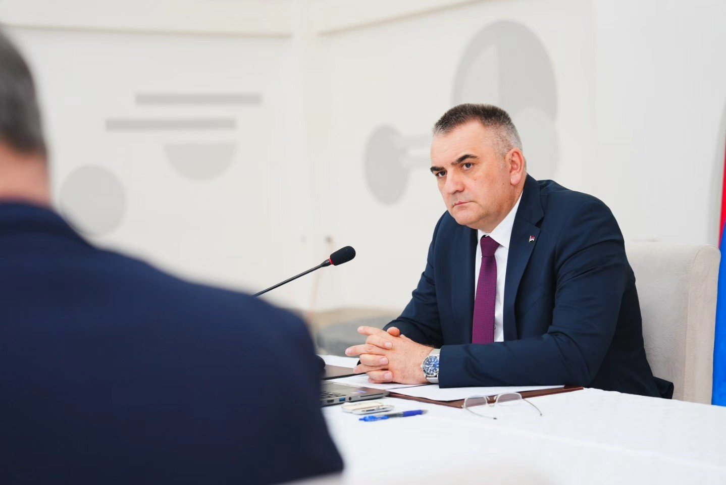 Премьер-министр Республики Сербской Саво Минич на официальной встрече