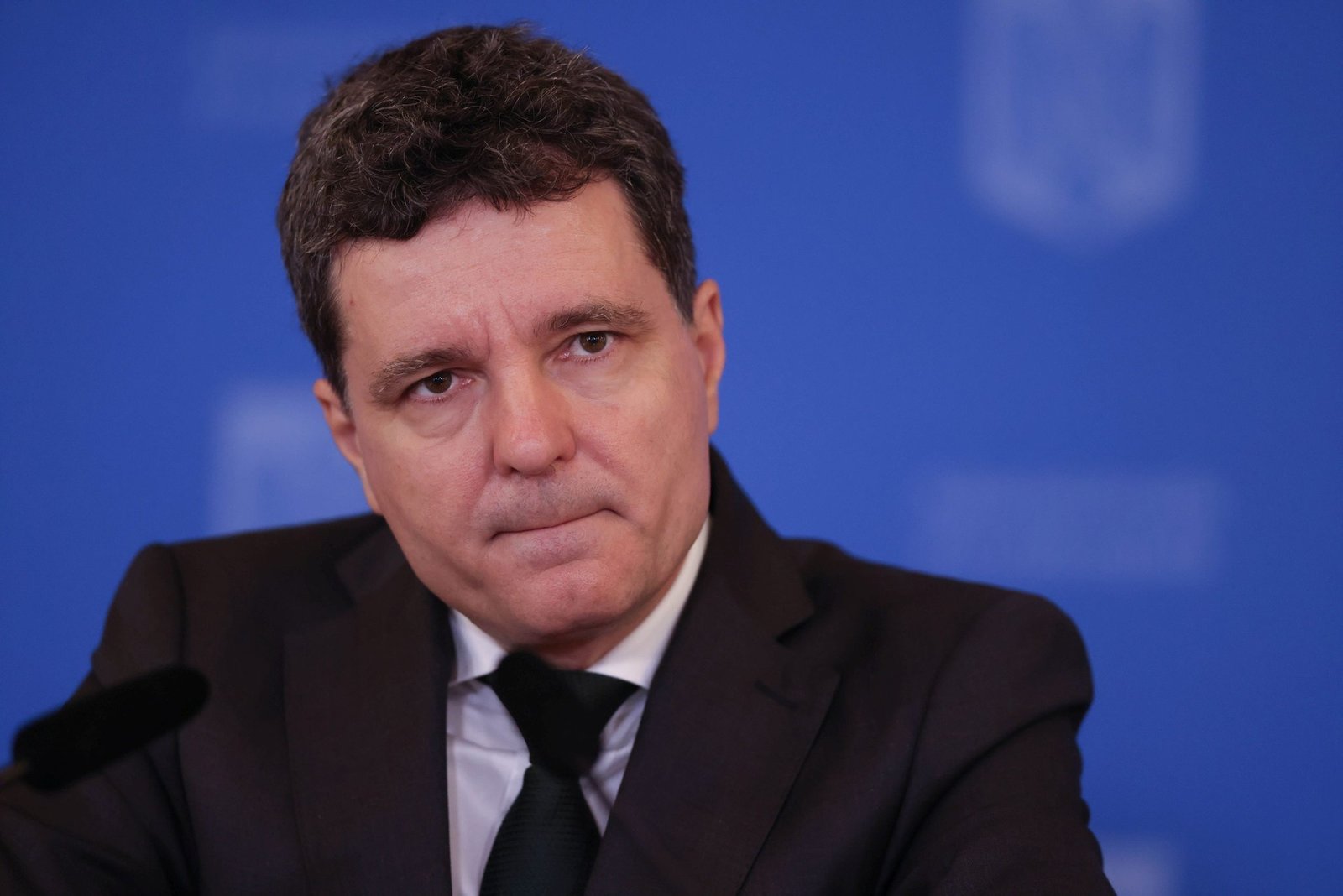 Президент Румынии Никушор Дан на пресс-конференции в Бухаресте