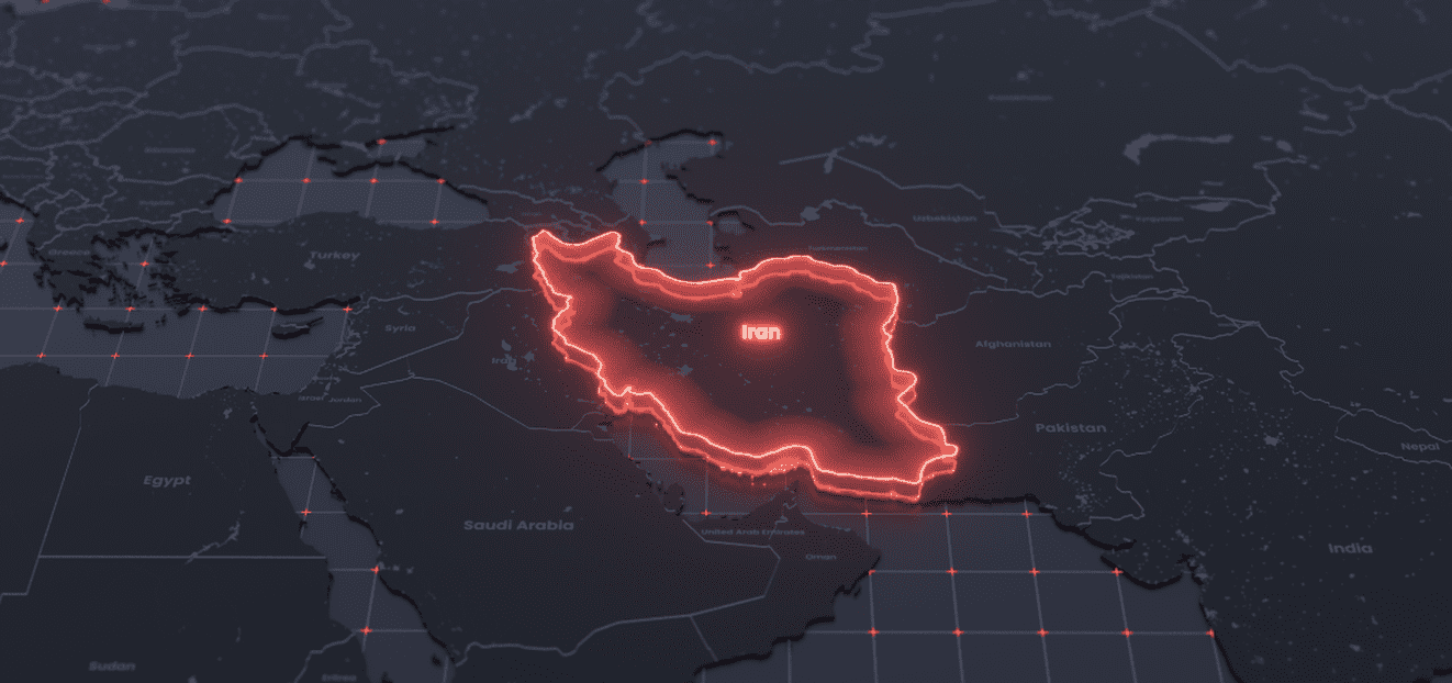 Highlighted map of Iran showing geopolitical position in Middle East. Фото: Unknown