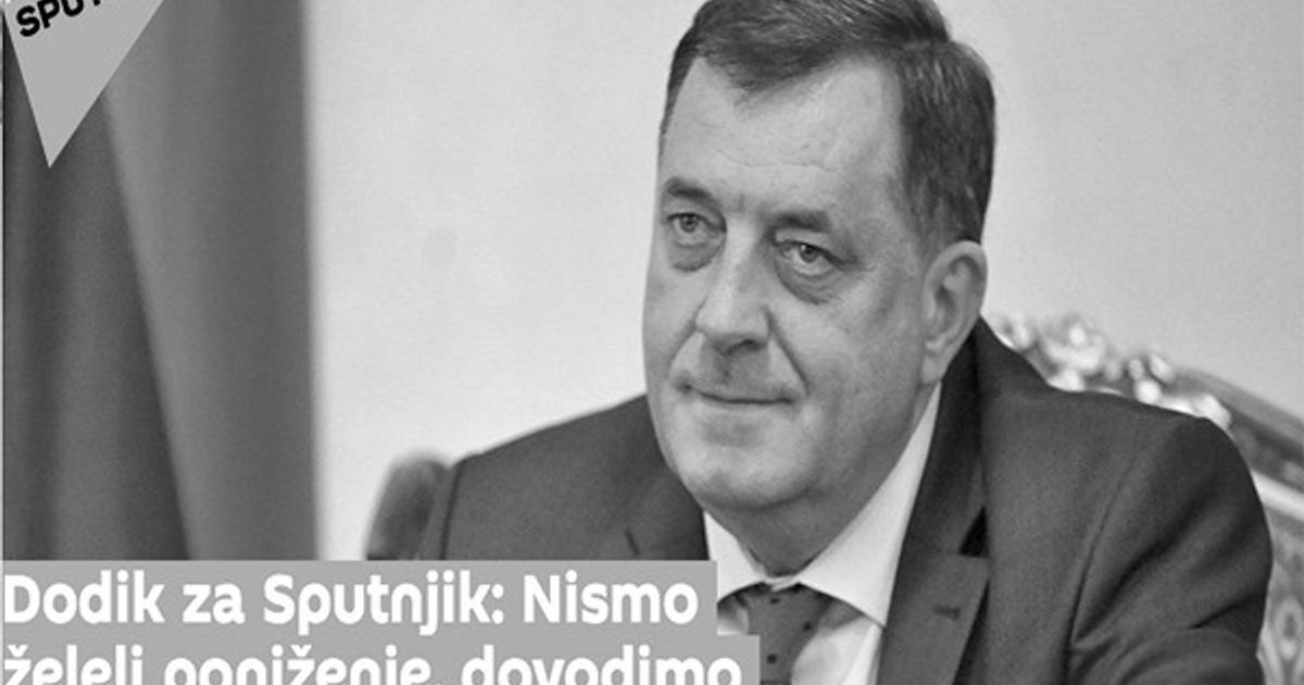Милорад Додик в материалах «Спутника» — скриншот из аналитического материала о медийном сотрудничестве Додика и Sputnik