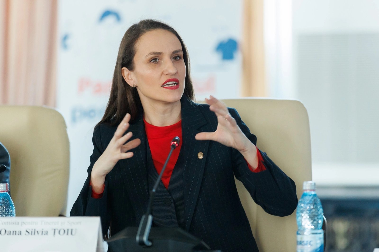 Министр иностранных дел Румынии Оана Сильвия Тойу на пресс-конференции. Фото: Stiri pe Surse