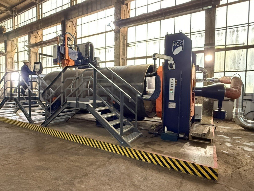 Система 3D-резки труб HGG CNC, установленная в производственном цехе предприятия Confind в Кымпине