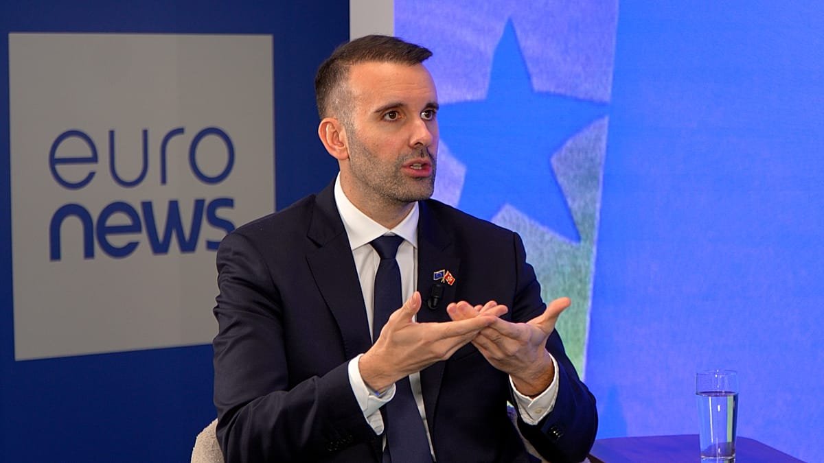 Премьер-министр Черногории Милойко Спаич на интервью Euronews