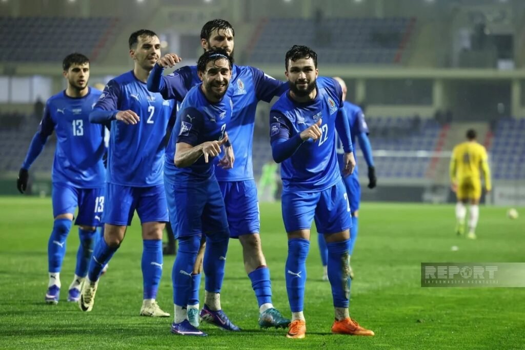 Азербайджан разгромил Сент-Люсию 6:1 — рекорд за 34 года Игроки сборной Азербайджана празднуют забитый гол в матче FIFA Series 2026 против Сент-Люсии