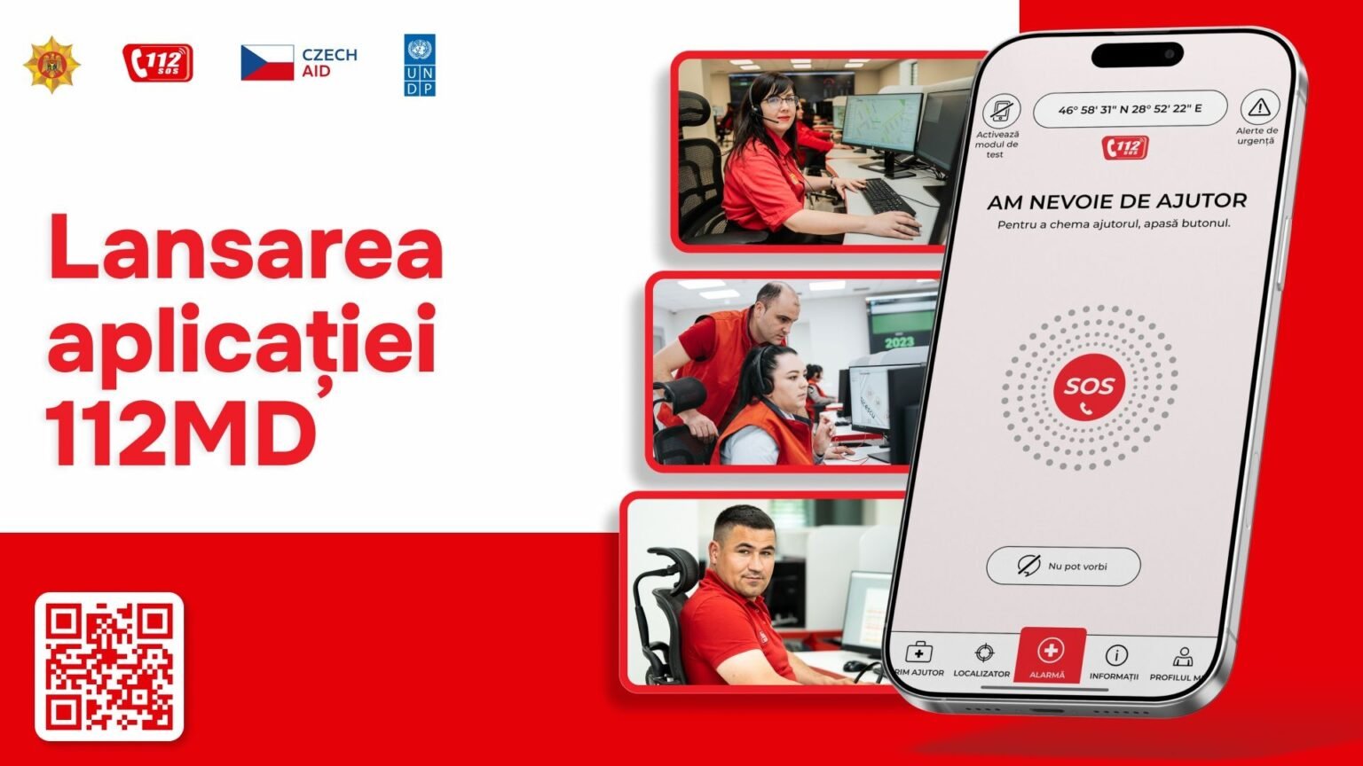 В Молдове запустили приложение экстренной помощи 112MD Промографика запуска мобильного приложения 112MD с интерфейсом экстренного вызова и сотрудниками службы спасения