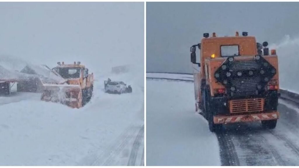 Циклон «Дебора» обрушил на Румынию двухмесячную норму осадков Снегоуборочная техника расчищает горные дороги в условиях сильного снегопада, вызванного циклоном «Дебора»