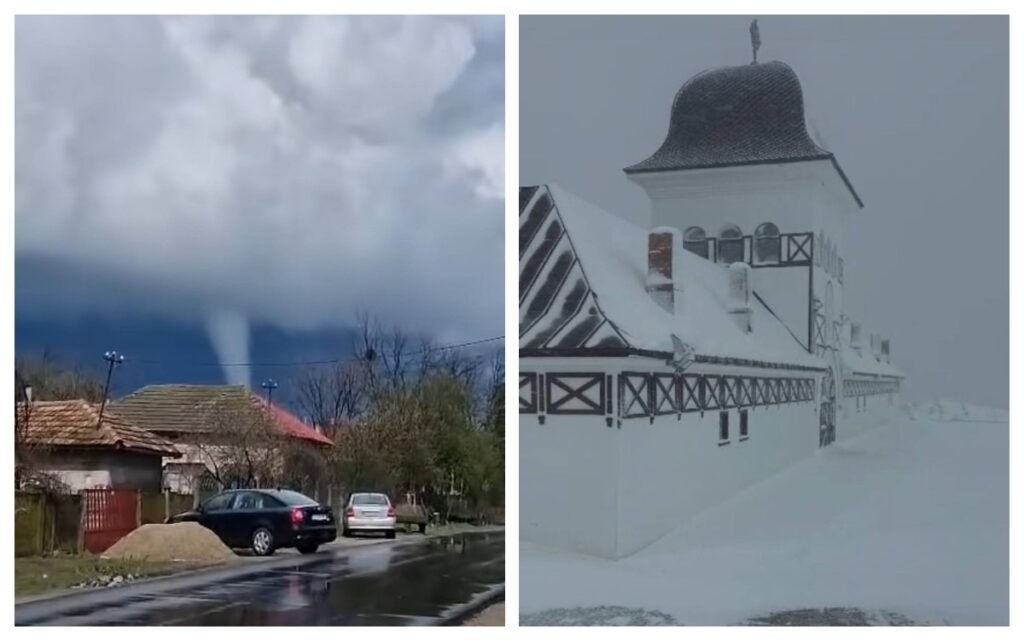 Торнадо, метели и циклон: Румынию накрыла экстремальная погода Торнадо над селом на юге Румынии и здание в снегу в горах