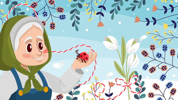 Иллюстрация персонажа Баба Марта — символа капризной мартовской погоды