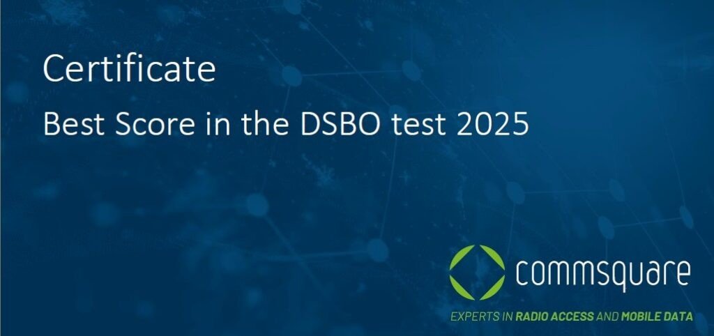 Официальный сертификат Commsquare, подтверждающий лучший результат в тесте DSBO 2025