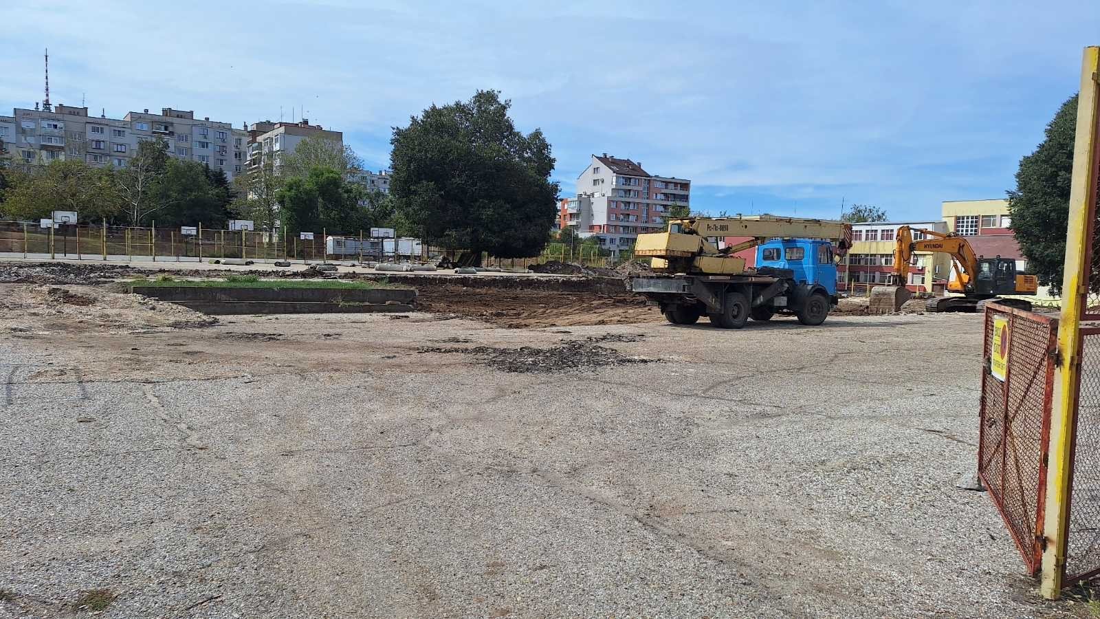 Строительная площадка нового учебного корпуса школы «Васил Левски» в Русе, сентябрь 2024 года