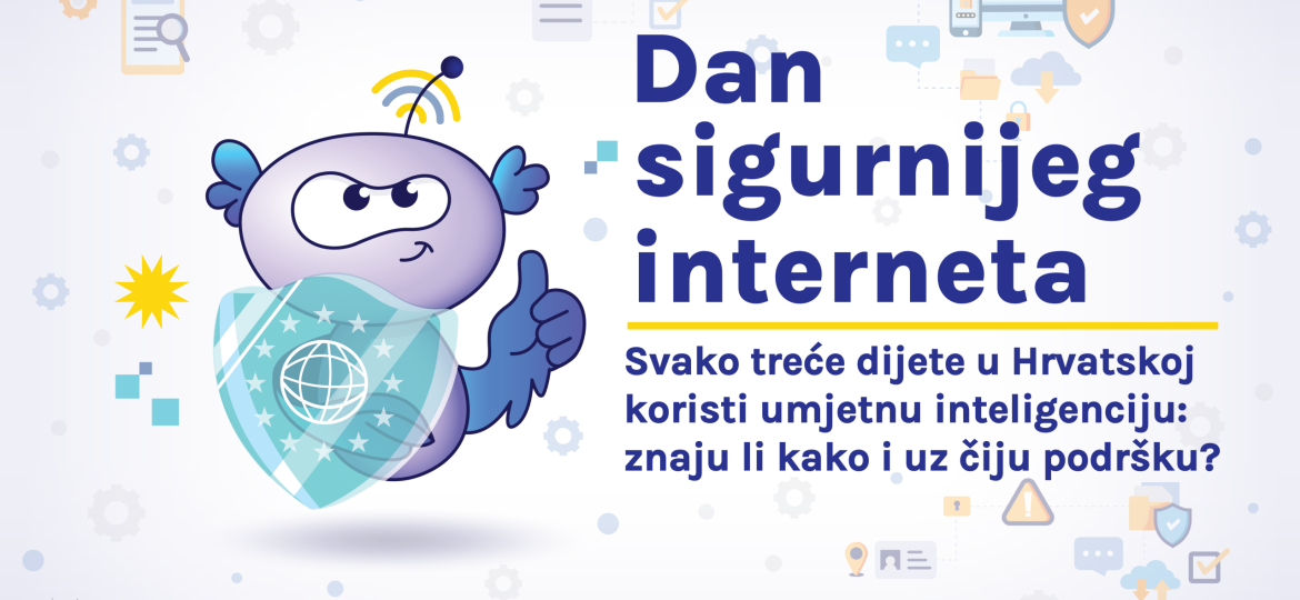 Dan sigurnijeg interneta infographic with AI robot mascot