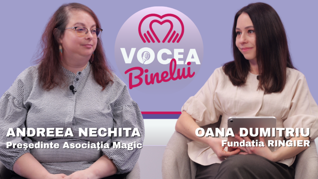 Андрея Никита, президент Ассоциации Magic, и ведущая Оана Думитриу в студии программы «Vocea Binelui» канала Libertatea