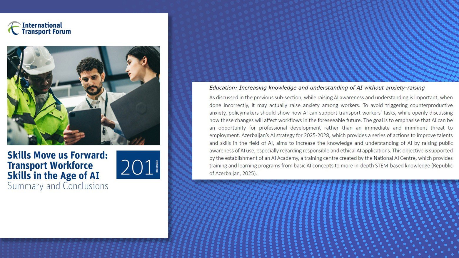 Обложка отчёта ITF с тезисами о стратегии развития искусственного интеллекта в Азербайджане на 2025-2028 годы