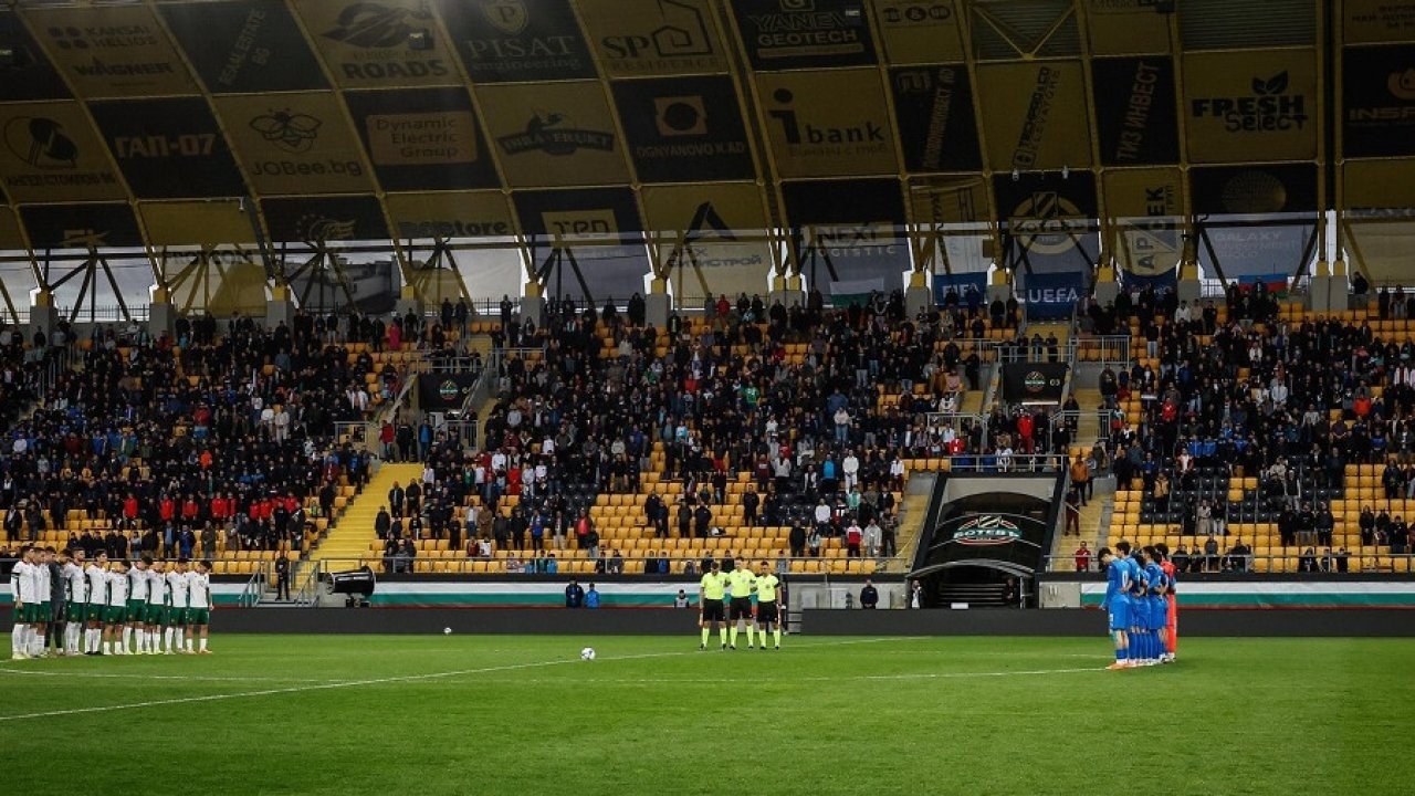 Панорамный вид стадиона «Христо Ботев» в Пловдиве перед началом матча Болгария U21 — Азербайджан U21