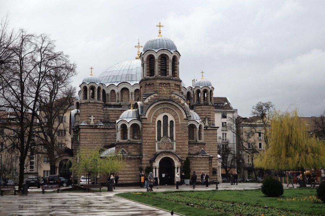 Храм «Св. Седмочисленици» в Софии, где прошла церемония прощания с Кирилом Амповым